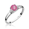 Pierścionek W039 Różowy Topaz 0,65ct białe złoto