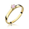 "Pierścionek W222 Różowy Topaz 0,15ct w żółtym złocie - Daiman