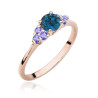 Pierścionek W451 5 z Topazem London Blue 0,50ct różowe złoto
