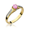 "Pierścionek W016 Różowy Topaz 0,30ct w żółtym złocie | Daiman