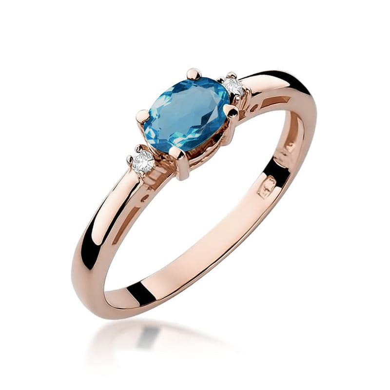 Pierścionek W006 Topaz London Blue 0,50ct różowe złoto