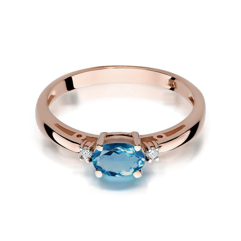 Pierścionek W006 Topaz London Blue 0,50ct różowe złoto
