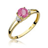 "Pierścionek W039 Różowy Topaz 0,65ct Żółte Złoto - Daimana.pl