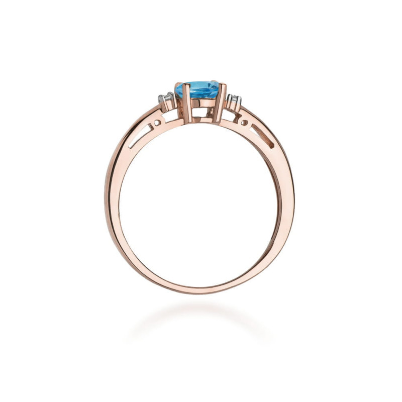 Pierścionek W006 Topaz London Blue 0,50ct różowe złoto