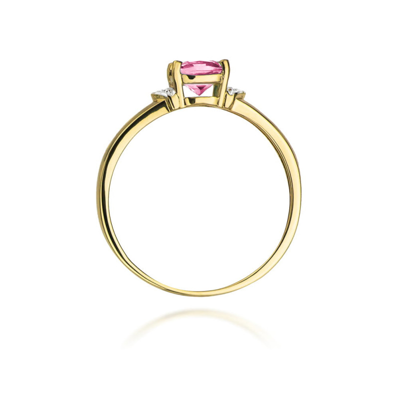"Pierścionek W039 Różowy Topaz 0,65ct Żółte Złoto - Daimana.pl