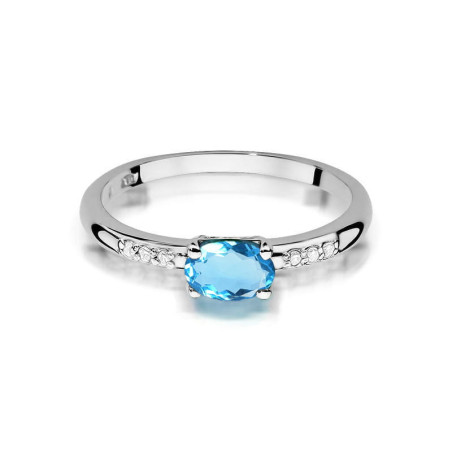 Pierścionek W077 Topaz 0,50ct białe złoto
