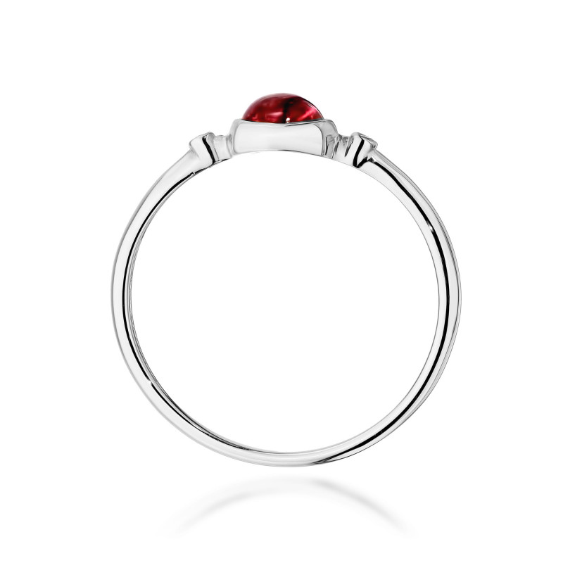Pierścionek W597 Różowy Turmalin 0,60ct białe złoto