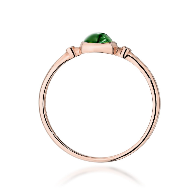 Pierścionek W597 Zielony Turmalin 0,60ct różowe złoto