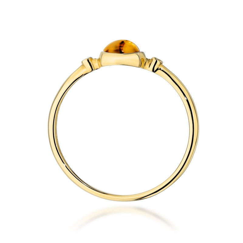"Pierścionek W597 Żółty Turmalin 0,60ct | Złote złoto | Luksuso