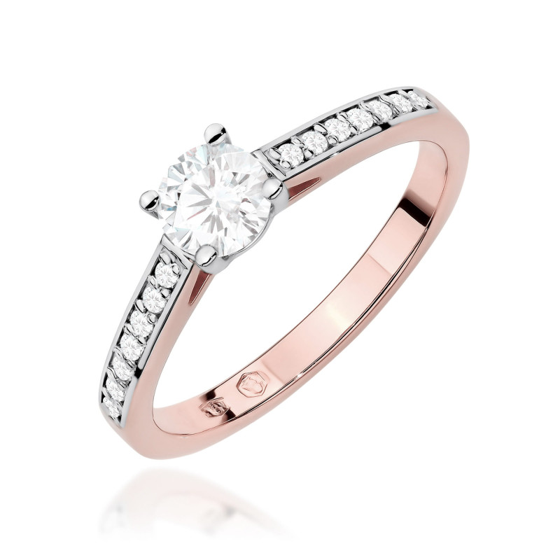 Pierścionek W0052 Diament Laboratoryjny 0,50ct różowe złoto