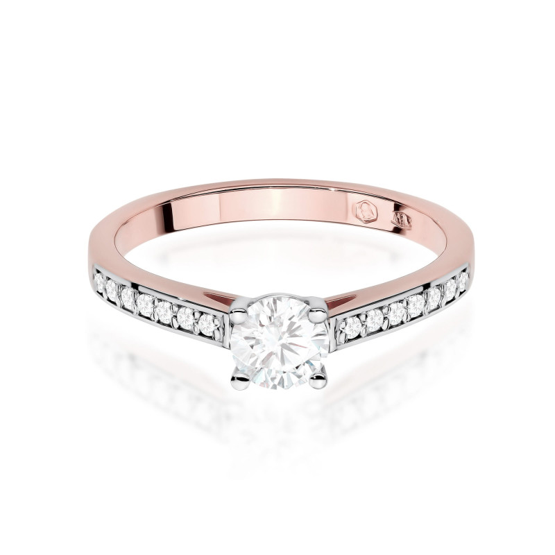 Pierścionek W0052 Diament Laboratoryjny 0,50ct różowe złoto