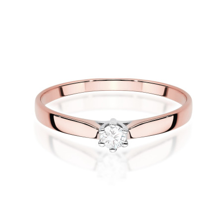 Pierścionek W0222 Diament Laboratoryjny 0,10ct różowe złoto