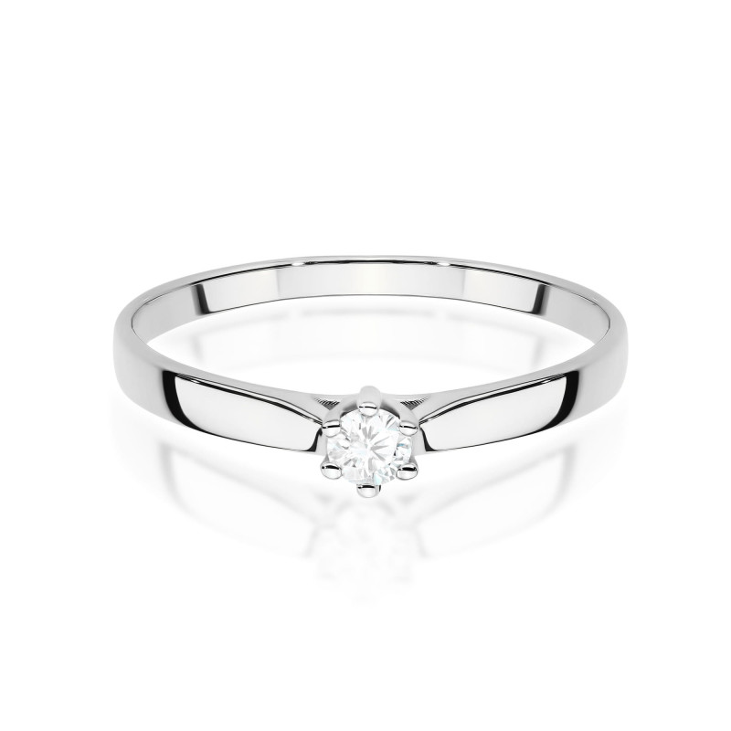 Pierścionek W0222 Diament Laboratoryjny 0,10ct białe złoto