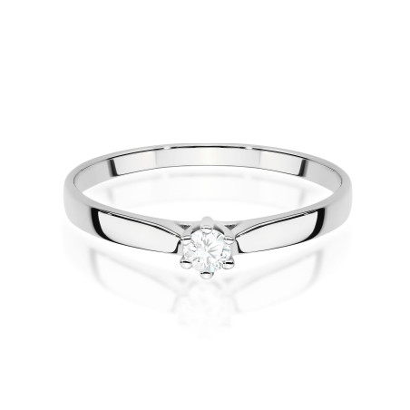 Pierścionek W0222 Diament Laboratoryjny 0,10ct białe złoto