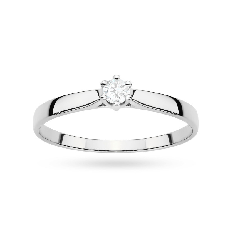 Pierścionek W0222 Diament Laboratoryjny 0,10ct białe złoto