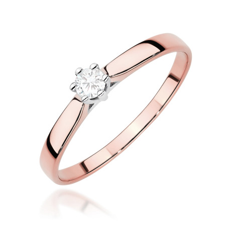 Pierścionek W0222 Diament Laboratoryjny 0,20ct różowe złoto