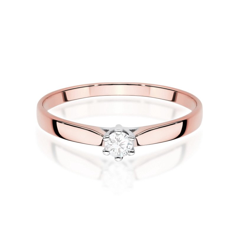 Pierścionek W0222 Diament Laboratoryjny 0,20ct różowe złoto