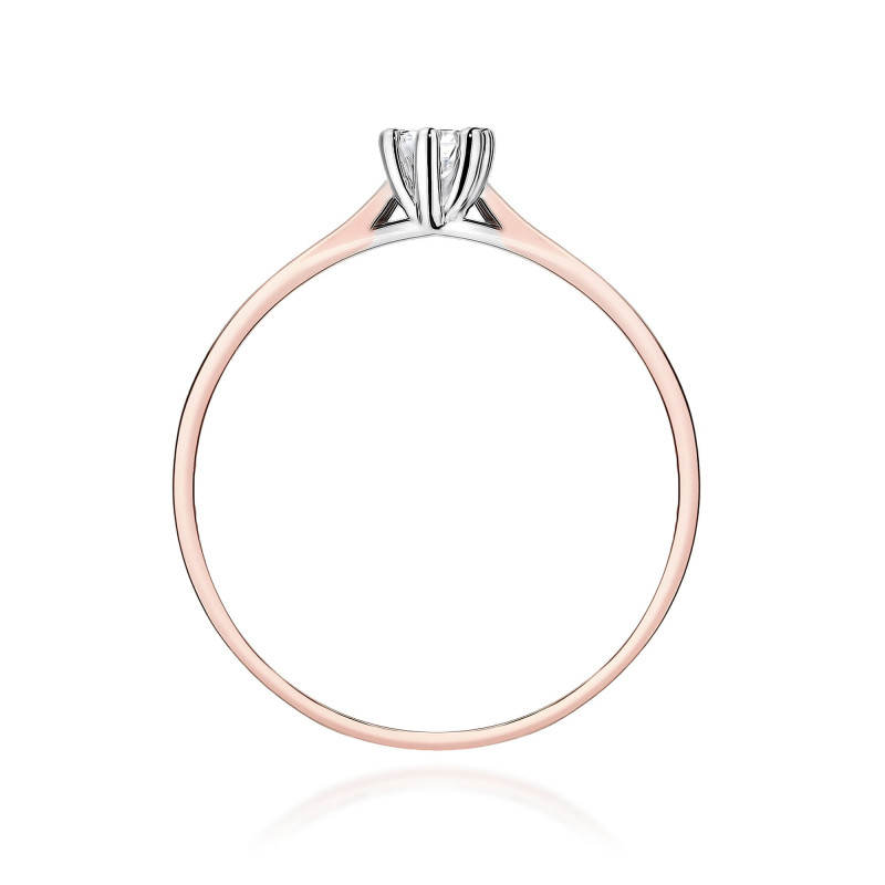 Pierścionek W0222 Diament Laboratoryjny 0,20ct różowe złoto