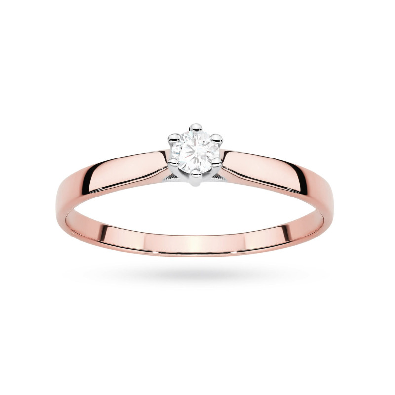 Pierścionek W0222 Diament Laboratoryjny 0,20ct różowe złoto