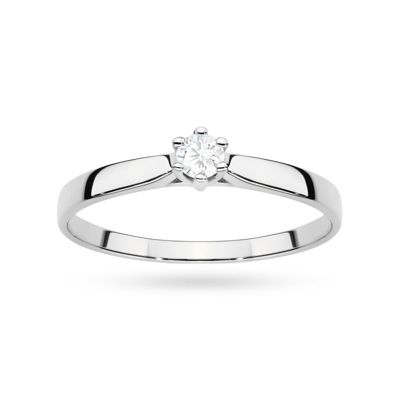Pierścionek W0222 Diament Laboratoryjny 0,20ct białe złoto