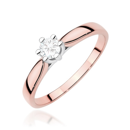 Pierścionek W0222 Diament Laboratoryjny 0,30ct różowe złoto