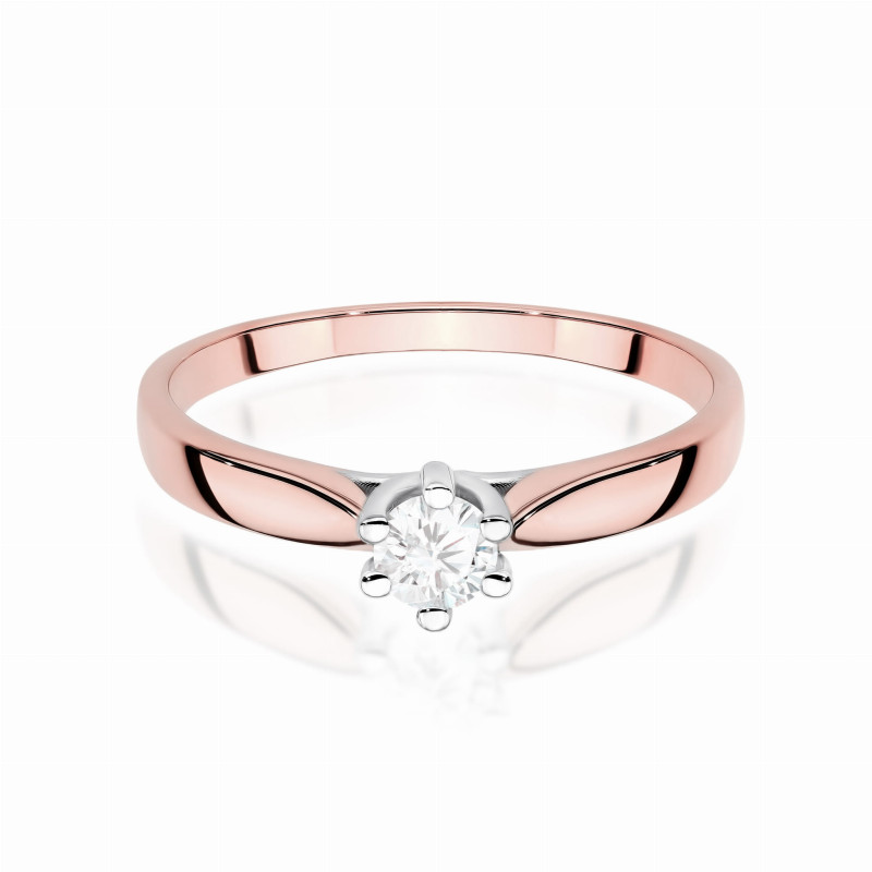 Pierścionek W0222 Diament Laboratoryjny 0,30ct różowe złoto