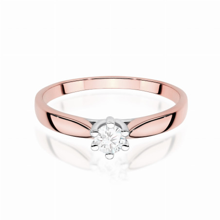 Pierścionek W0222 Diament Laboratoryjny 0,30ct różowe złoto