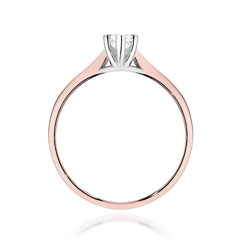 Pierścionek W0222 Diament Laboratoryjny 0,30ct różowe złoto