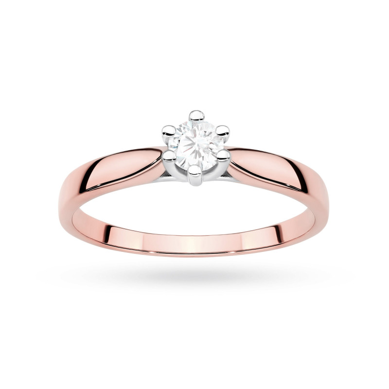 Pierścionek W0222 Diament Laboratoryjny 0,30ct różowe złoto