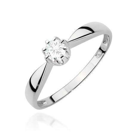 Pierścionek W0228 Diament Laboratoryjny 0,15ct białe złoto