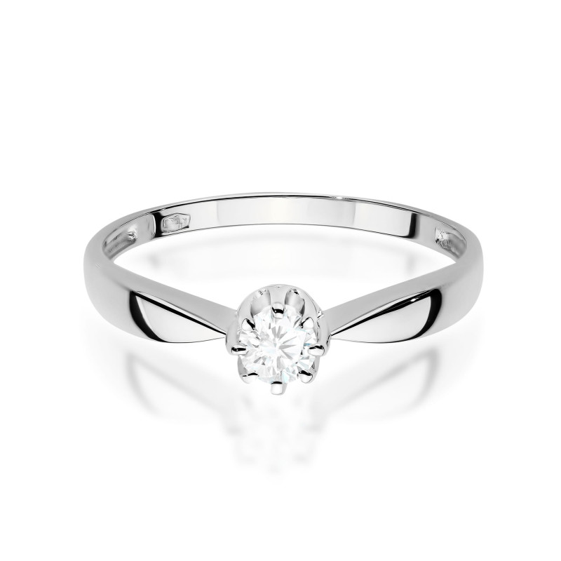Pierścionek W0228 Diament Laboratoryjny 0,15ct białe złoto