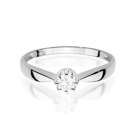 Pierścionek W0228 Diament Laboratoryjny 0,15ct białe złoto