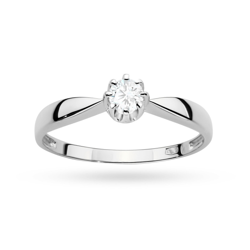 Pierścionek W0228 Diament Laboratoryjny 0,15ct białe złoto