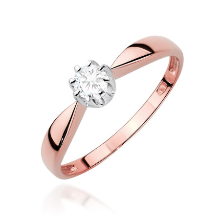 Pierścionek W0228 Diament Laboratoryjny 0,30ct różowe złoto