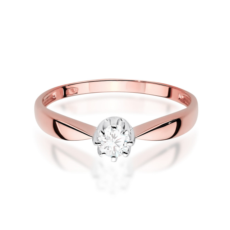 Pierścionek W0228 Diament Laboratoryjny 0,30ct różowe złoto