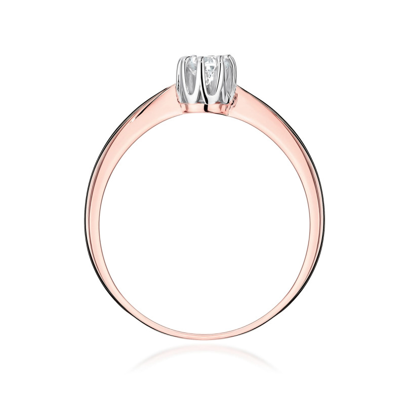 Pierścionek W0228 Diament Laboratoryjny 0,30ct różowe złoto