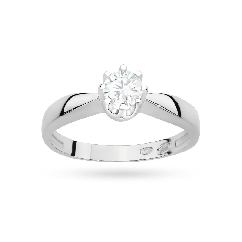 Pierścionek W0228 Diament Laboratoryjny 0,30ct białe złoto