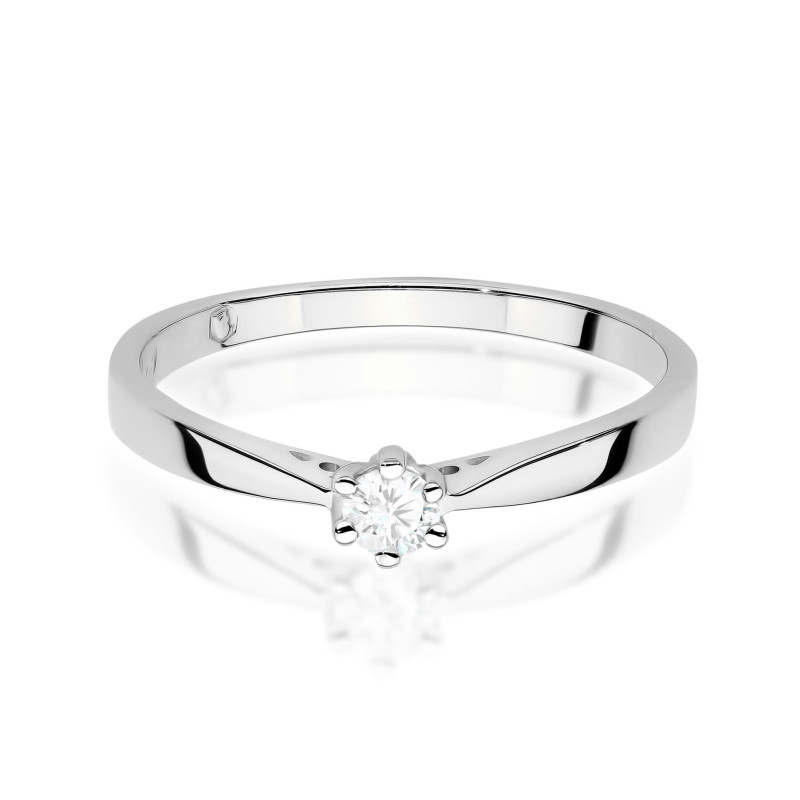 Pierścionek W0229 Diament Laboratoryjny 0,10ct białe złoto