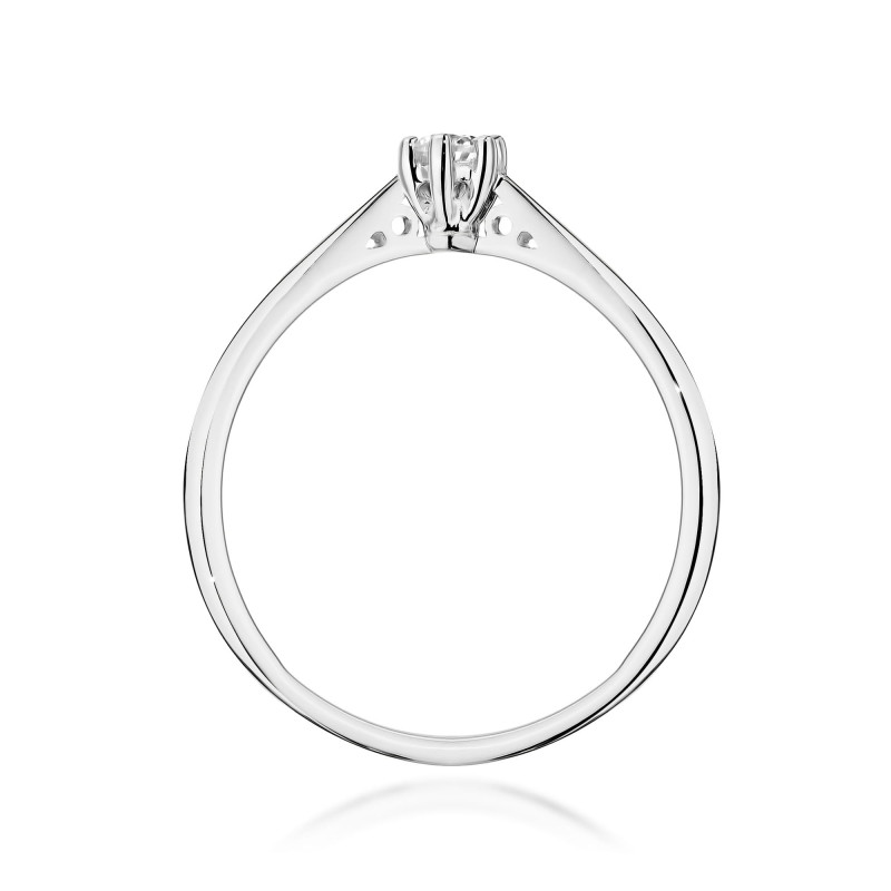 Pierścionek W0229 Diament Laboratoryjny 0,10ct białe złoto