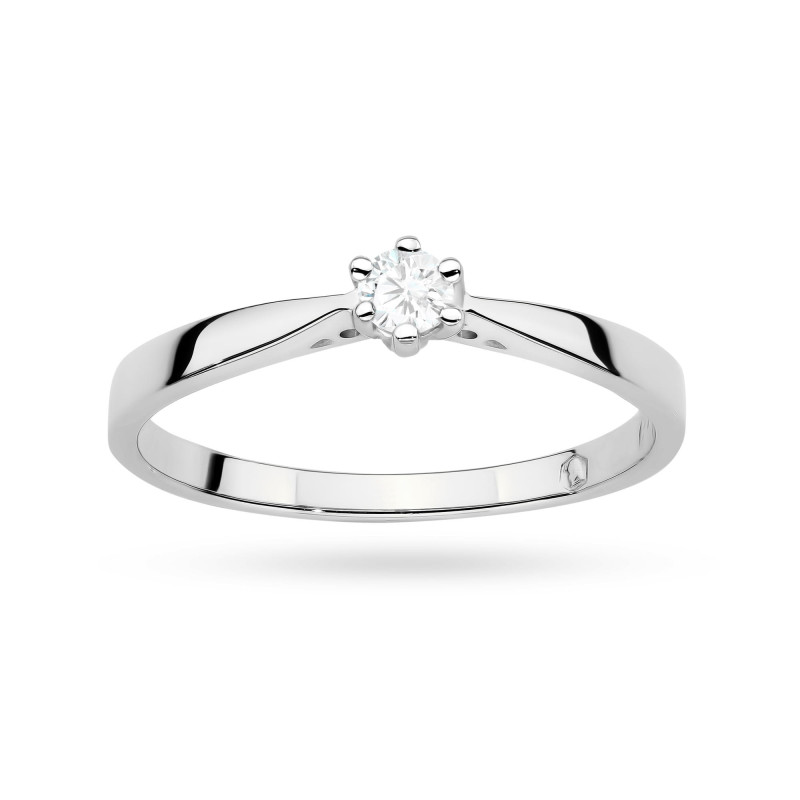 Pierścionek W0229 Diament Laboratoryjny 0,10ct białe złoto