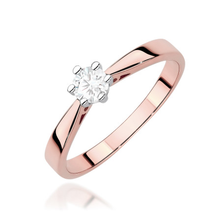 Pierścionek W0229 Diament Laboratoryjny 0,30ct różowe złoto