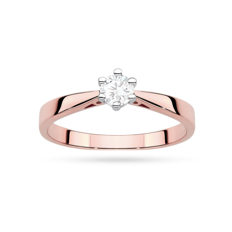 Pierścionek W0229 Diament Laboratoryjny 0,30ct różowe złoto