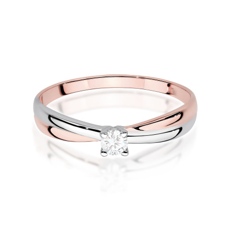 Pierścionek W0230 Diament Laboratoryjny 0,10ct różowe złoto