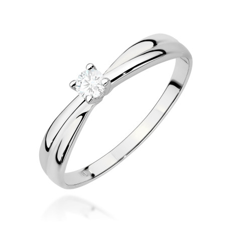 Pierścionek W0230 Diament Laboratoryjny 0,10ct białe złoto