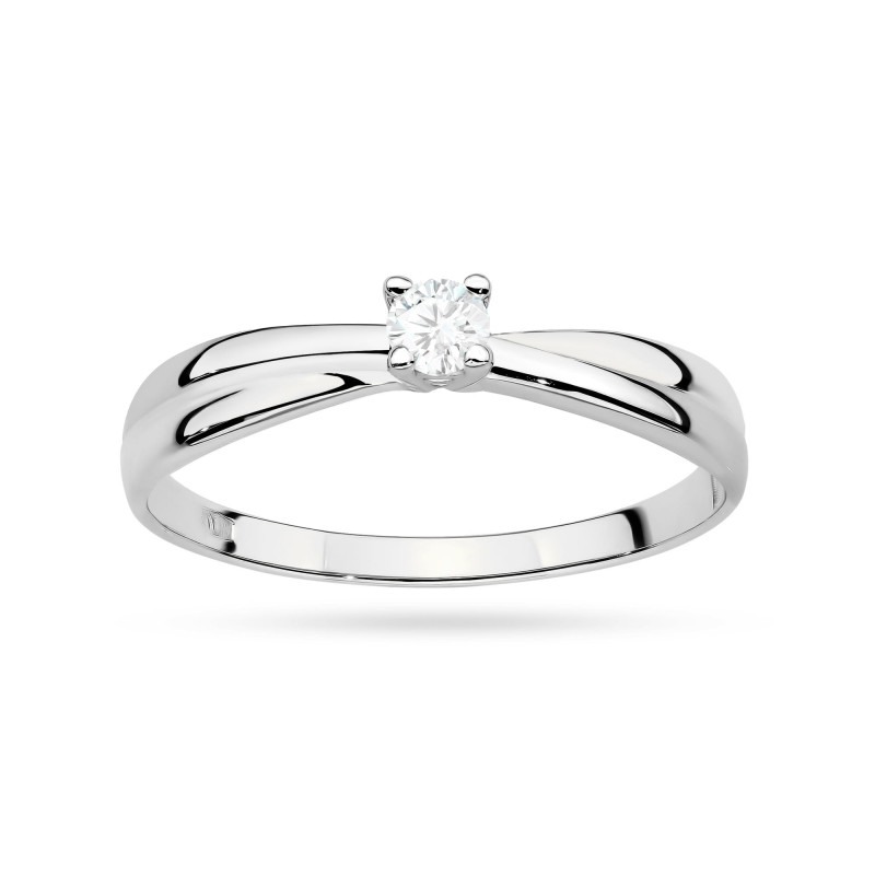 Pierścionek W0230 Diament Laboratoryjny 0,10ct białe złoto