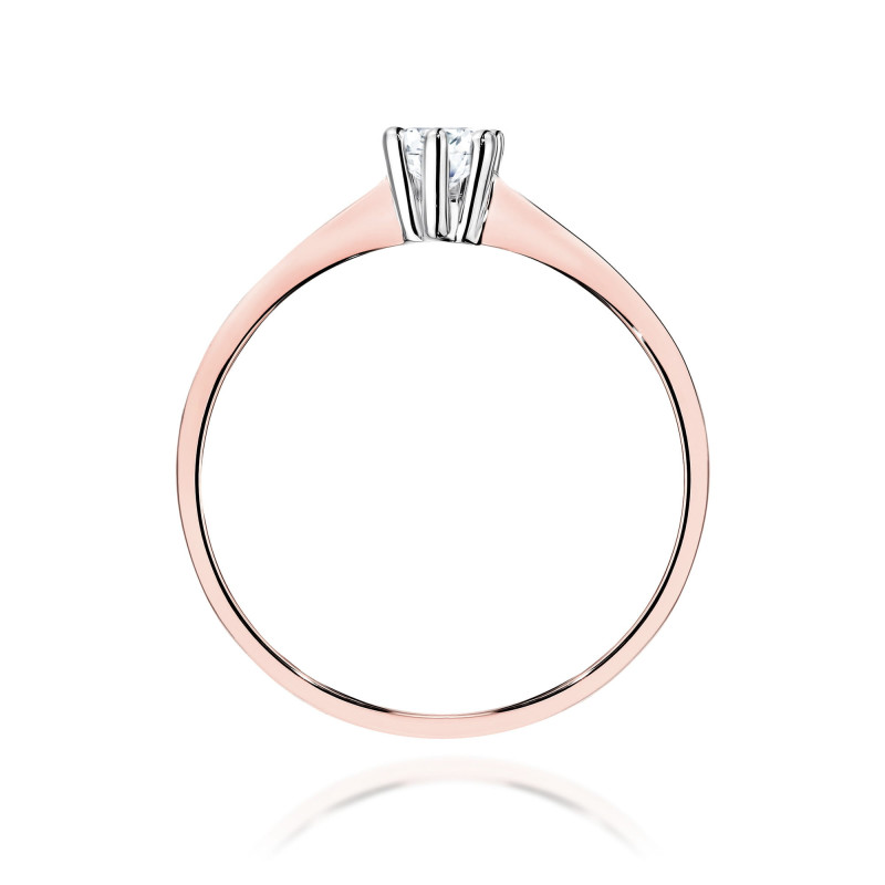 Pierścionek W0256 Diament Laboratoryjny 0,15ct różowe złoto