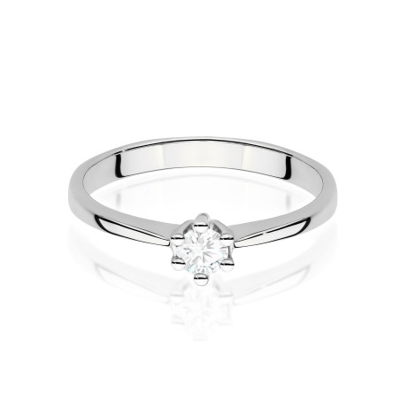Pierścionek W0256 Diament Laboratoryjny 0,15ct białe złoto