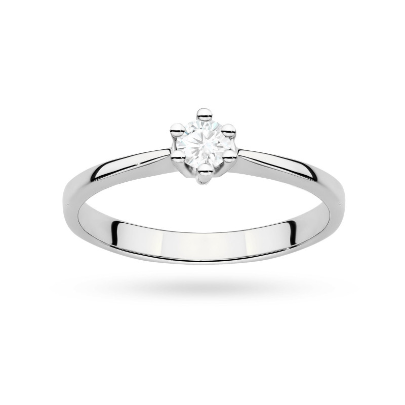Pierścionek W0256 Diament Laboratoryjny 0,15ct białe złoto