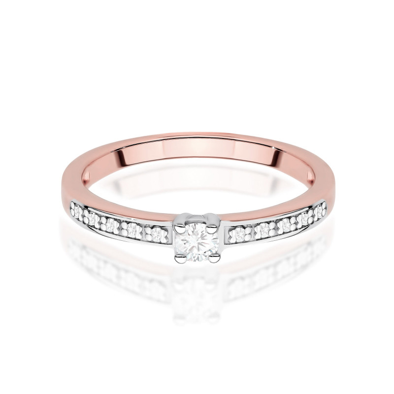 Pierścionek W0288 Diament Laboratoryjny 0,08ct różowe złoto