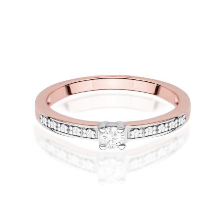 Pierścionek W0288 Diament Laboratoryjny 0,08ct różowe złoto